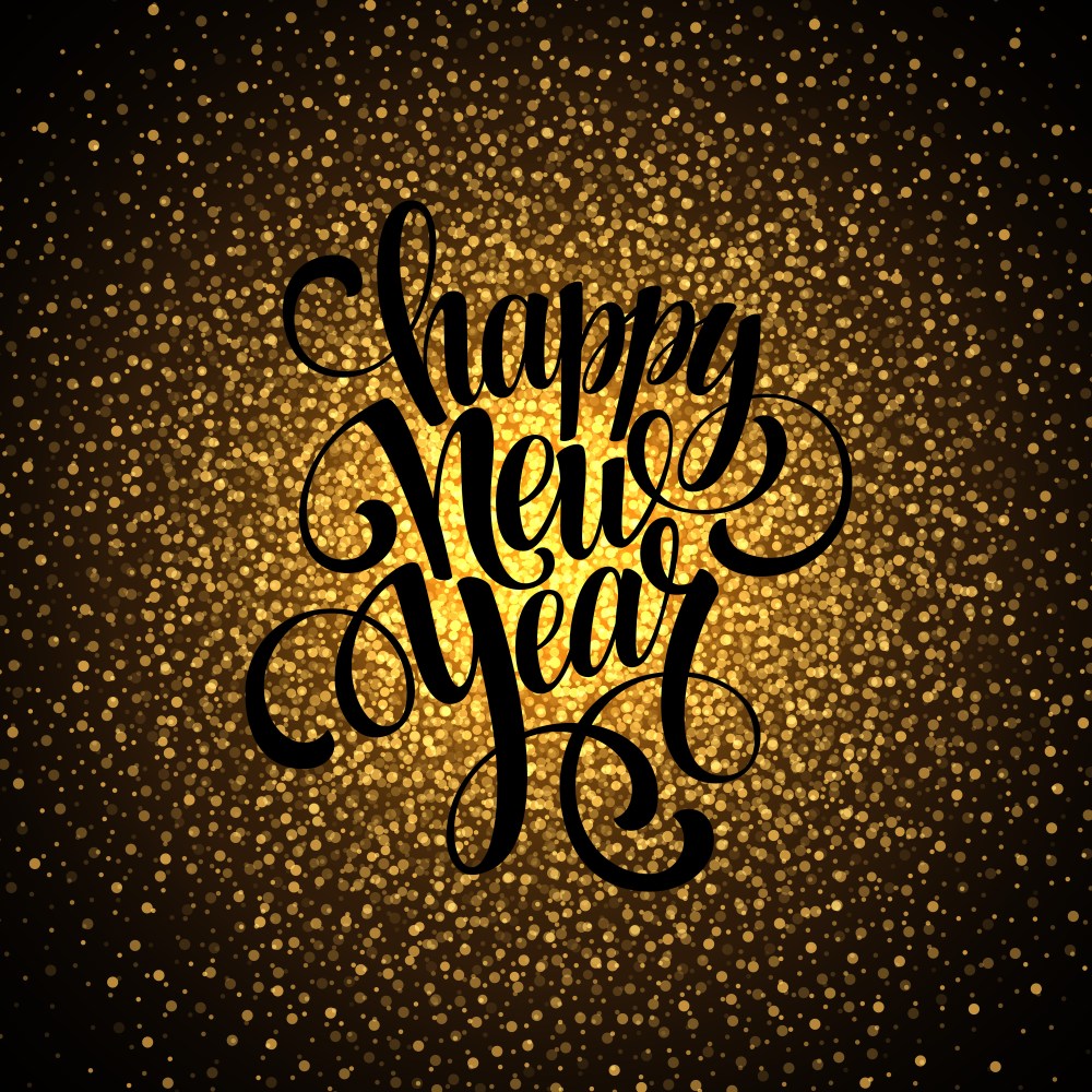 2016 Happy New Year glowing background. Vector illustration